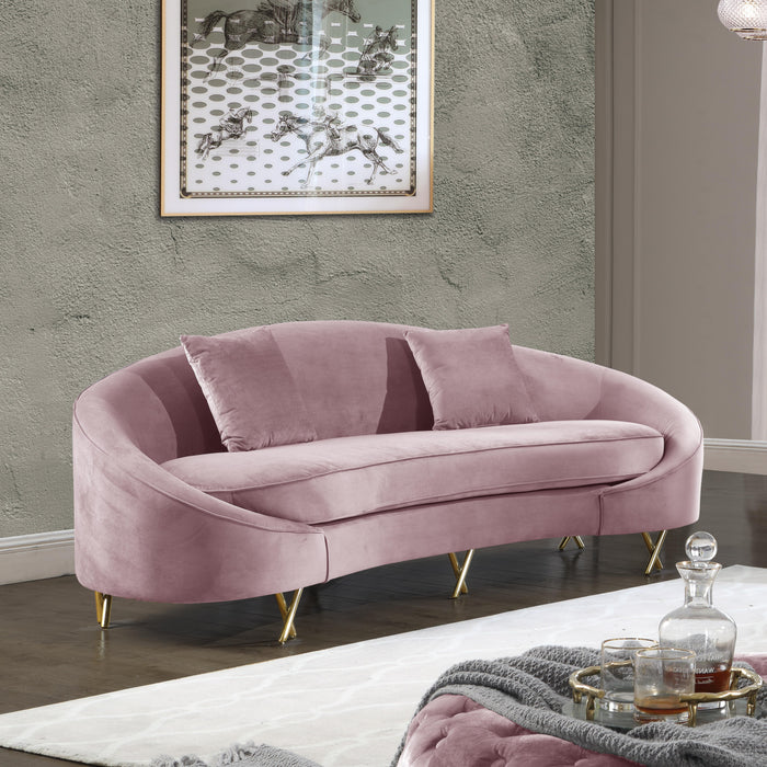 Serpentine Pink Velvet Sofa - Royal Furniture & Gifts (MI) - Multi Location