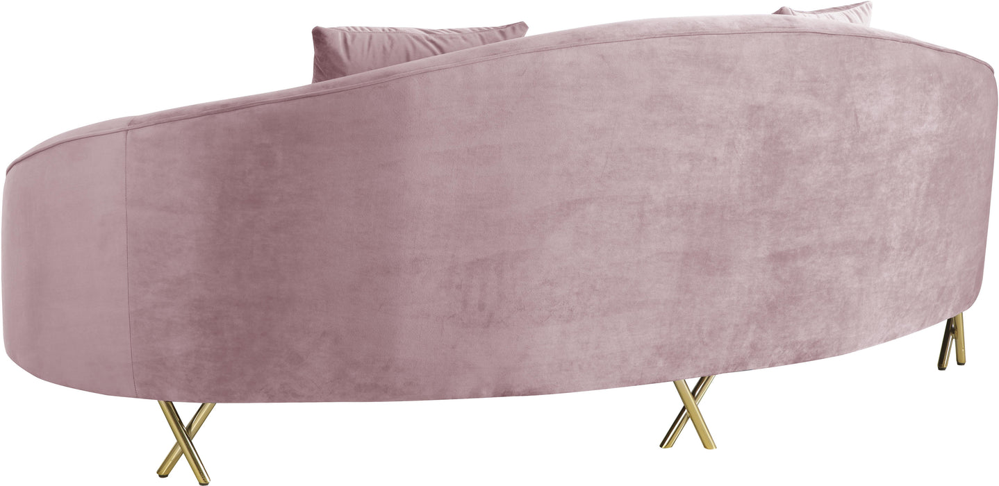 Serpentine Pink Velvet Sofa - Royal Furniture & Gifts (MI) - Multi Location