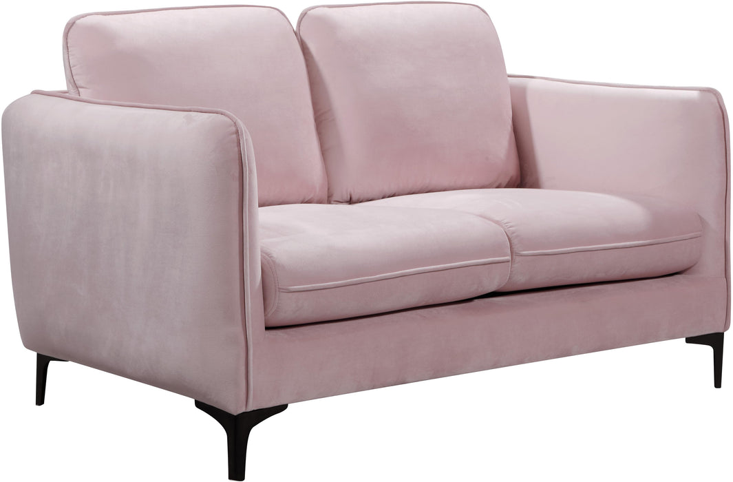 Poppy Pink Velvet Loveseat - Royal Furniture & Gifts (MI) - Multi Location