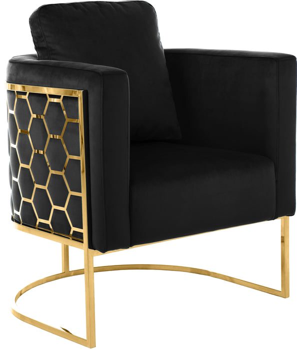 Casa Black Velvet Chair - Royal Furniture & Gifts (MI) - Multi Location