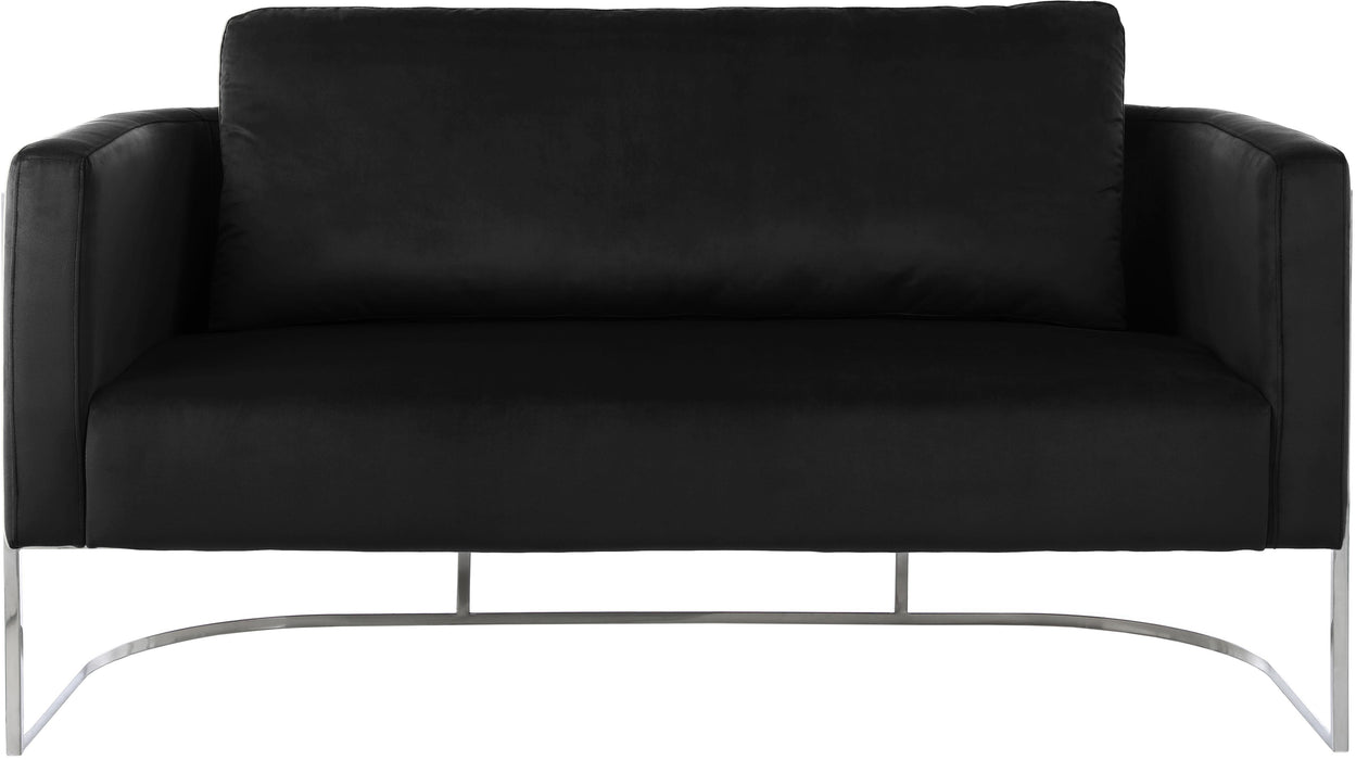Casa Black Velvet Loveseat - Royal Furniture & Gifts (MI) - Multi Location