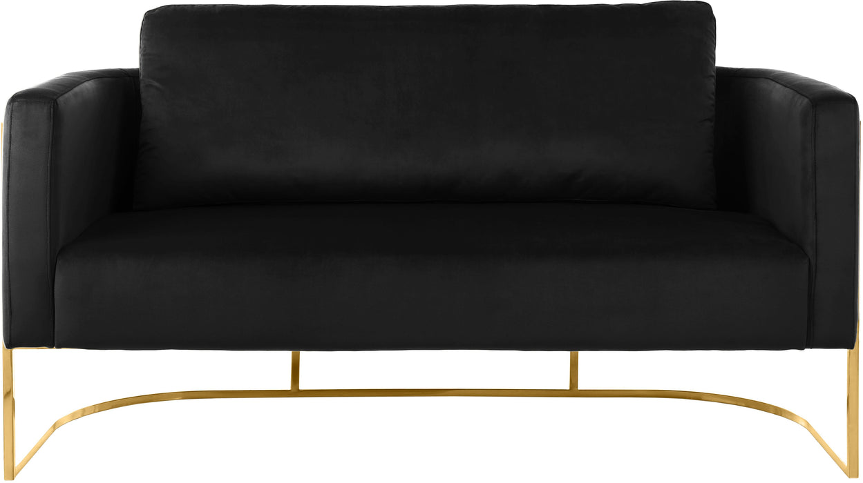 Casa Black Velvet Loveseat - Royal Furniture & Gifts (MI) - Multi Location