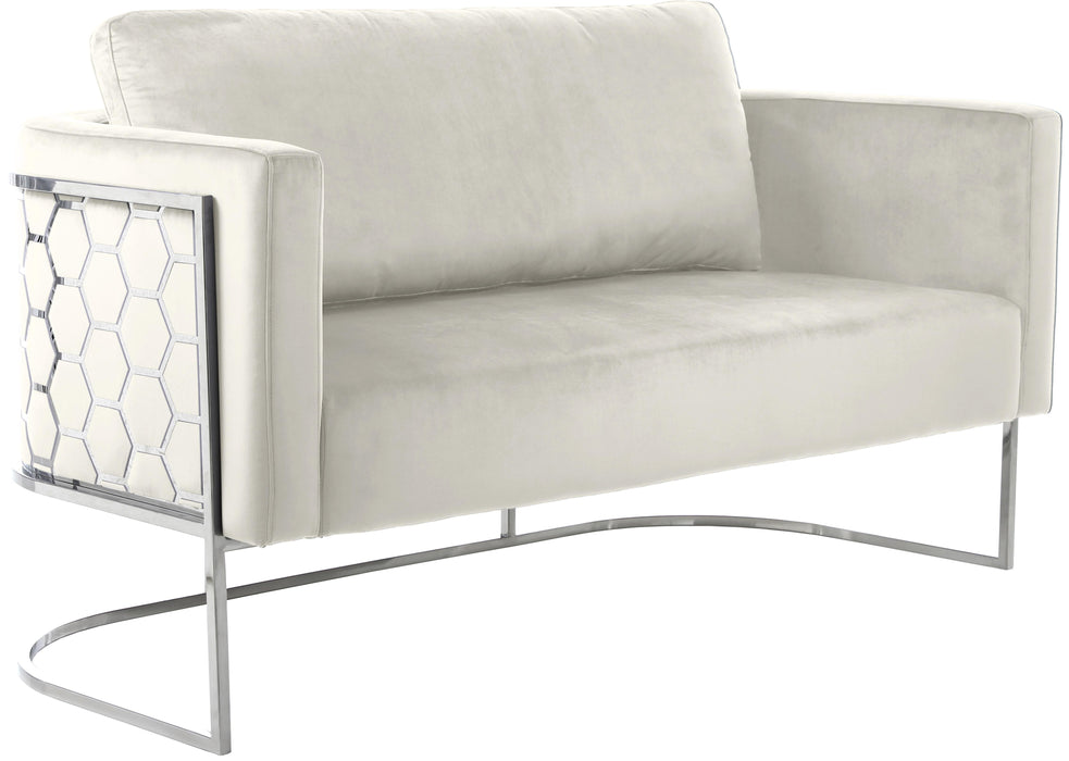Casa Cream Velvet Loveseat - Royal Furniture & Gifts (MI) - Multi Location