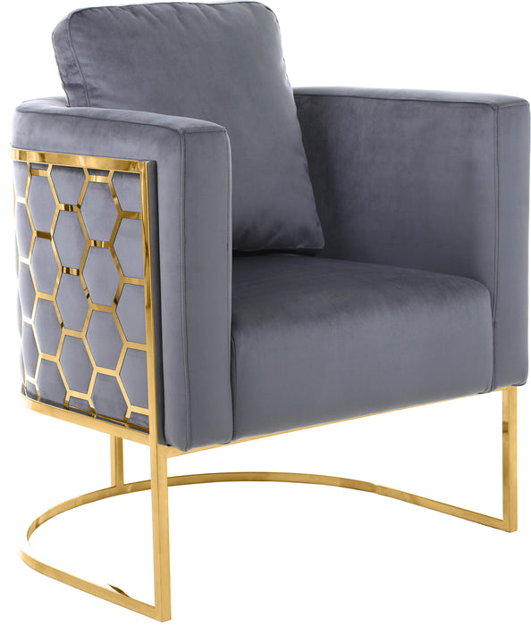 Casa Grey Velvet Chair - Royal Furniture & Gifts (MI) - Multi Location