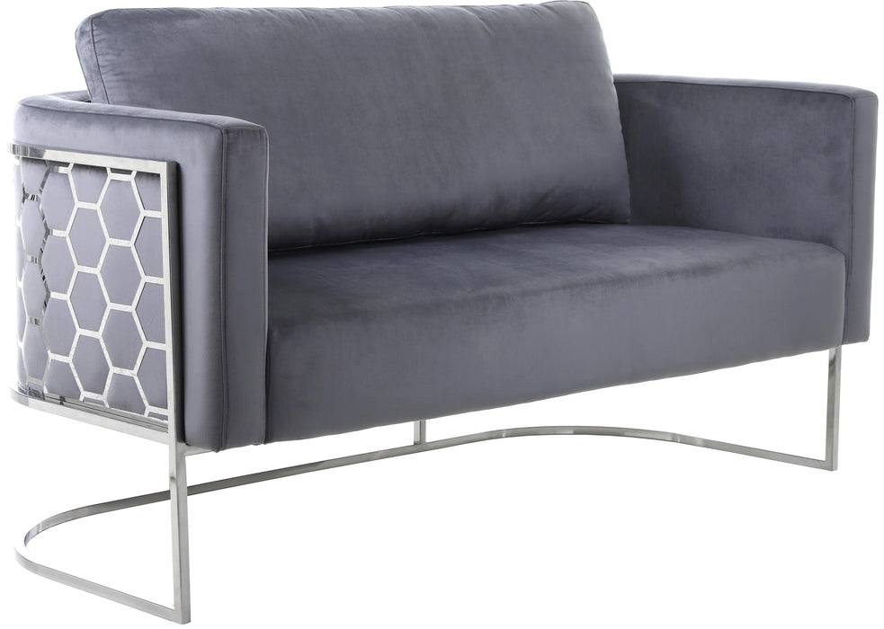 Casa Grey Velvet Loveseat - Royal Furniture & Gifts (MI) - Multi Location