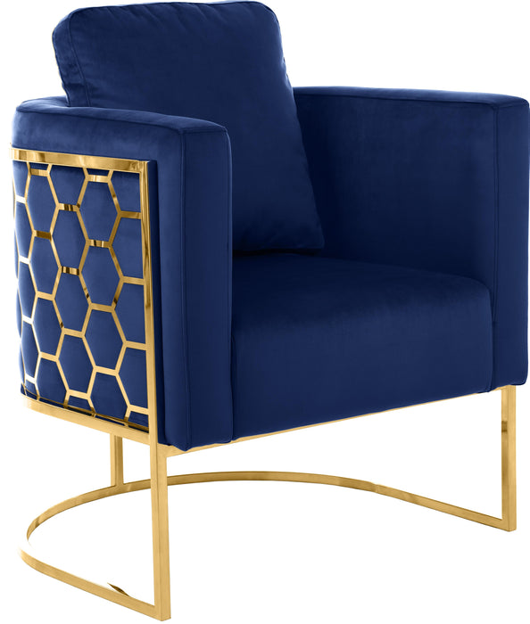 Casa Navy Velvet Chair - Royal Furniture & Gifts (MI) - Multi Location