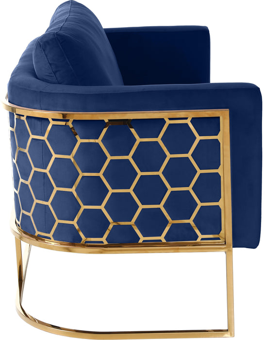 Casa Navy Velvet Loveseat - Royal Furniture & Gifts (MI) - Multi Location