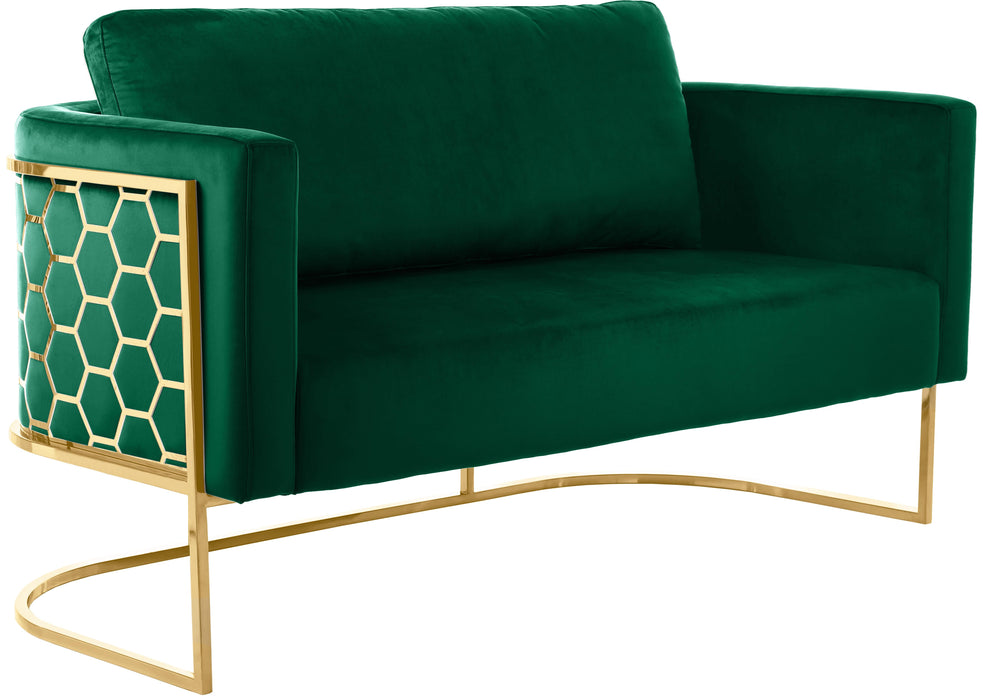 Casa Green Velvet Loveseat - Royal Furniture & Gifts (MI) - Multi Location