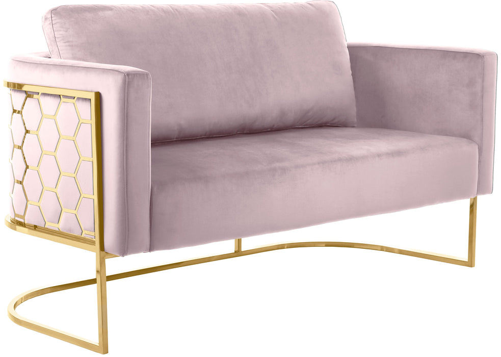 Casa Pink Velvet Loveseat - Royal Furniture & Gifts (MI) - Multi Location