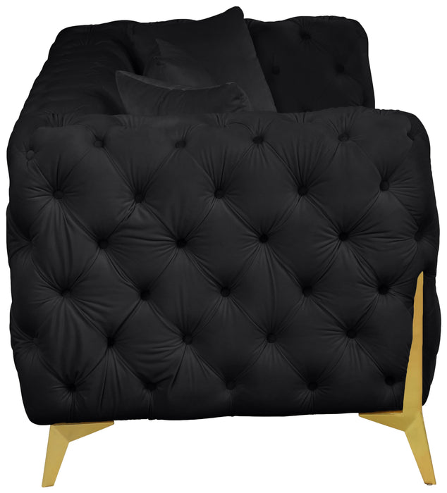 Kingdom Black Velvet Sofa - Royal Furniture & Gifts (MI) - Multi Location