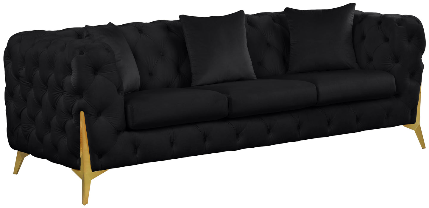Kingdom Black Velvet Sofa - Royal Furniture & Gifts (MI) - Multi Location