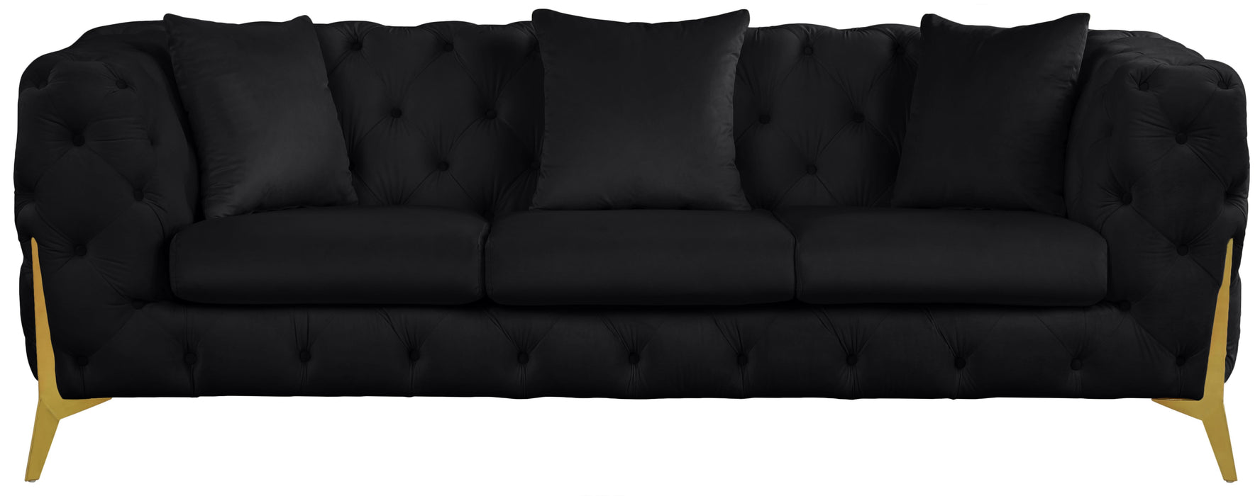 Kingdom Black Velvet Sofa - Royal Furniture & Gifts (MI) - Multi Location