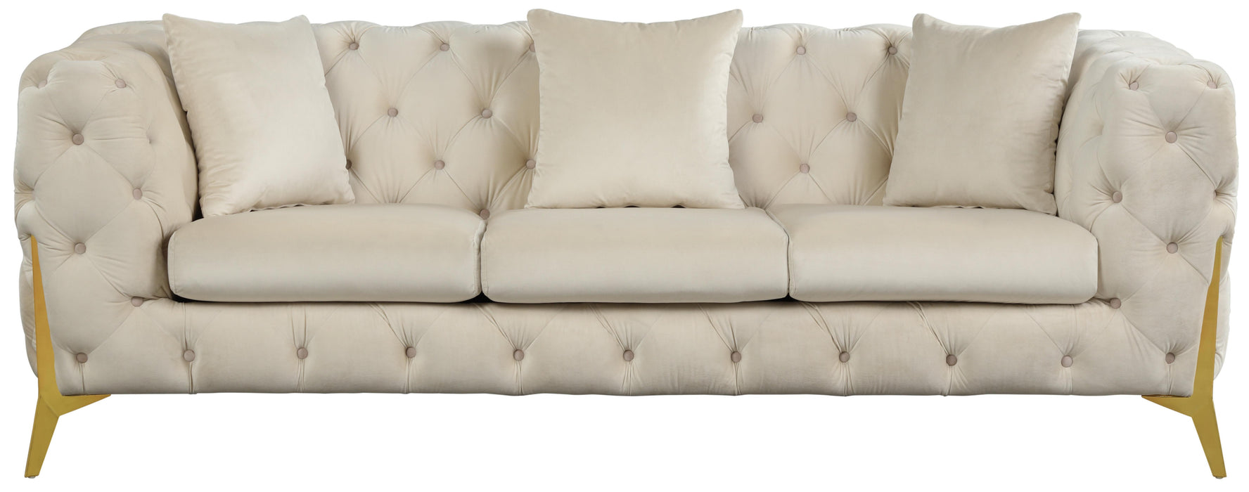 Kingdom Cream Velvet Sofa - Royal Furniture & Gifts (MI) - Multi Location