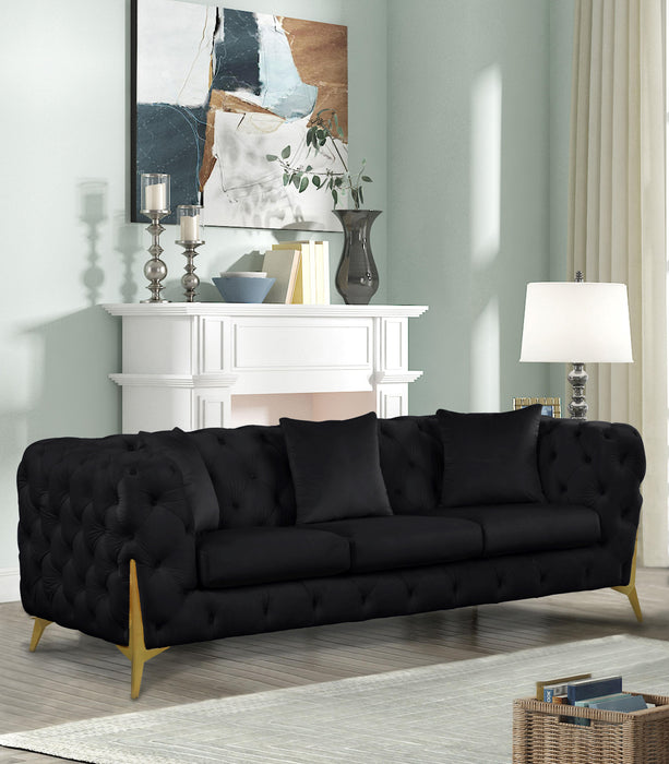 Kingdom Black Velvet Sofa - Royal Furniture & Gifts (MI) - Multi Location