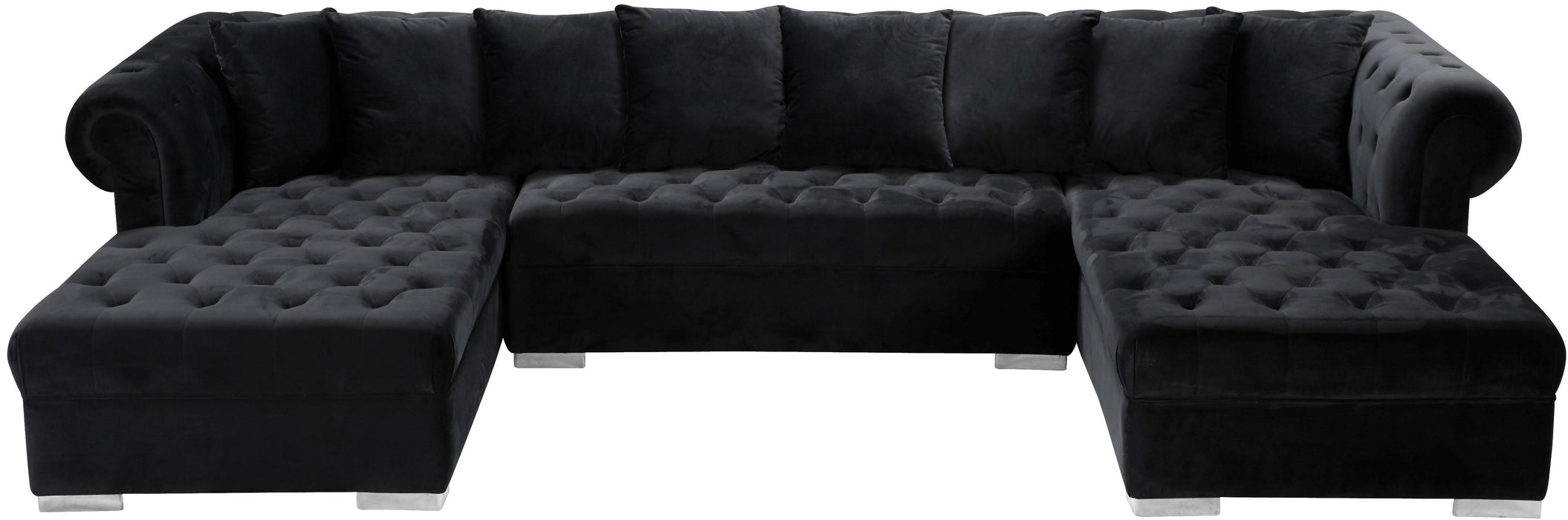 Presley Black Velvet 3pc. Sectional - Royal Furniture & Gifts (MI) - Multi Location