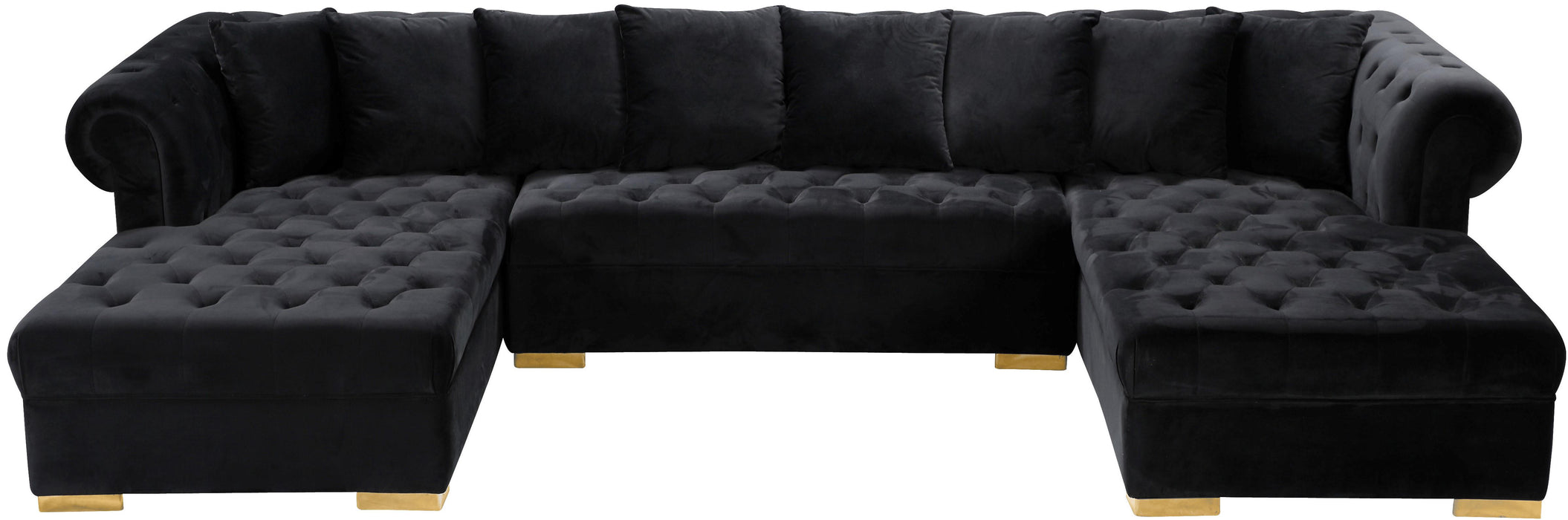 Presley Black Velvet 3pc. Sectional - Royal Furniture & Gifts (MI) - Multi Location