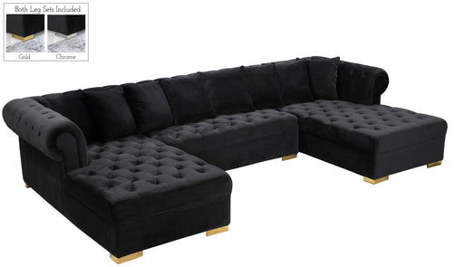 Presley Black Velvet 3pc. Sectional - Royal Furniture & Gifts (MI) - Multi Location