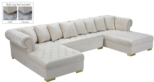 Presley Cream Velvet 3pc. Sectional - Royal Furniture & Gifts (MI) - Multi Location