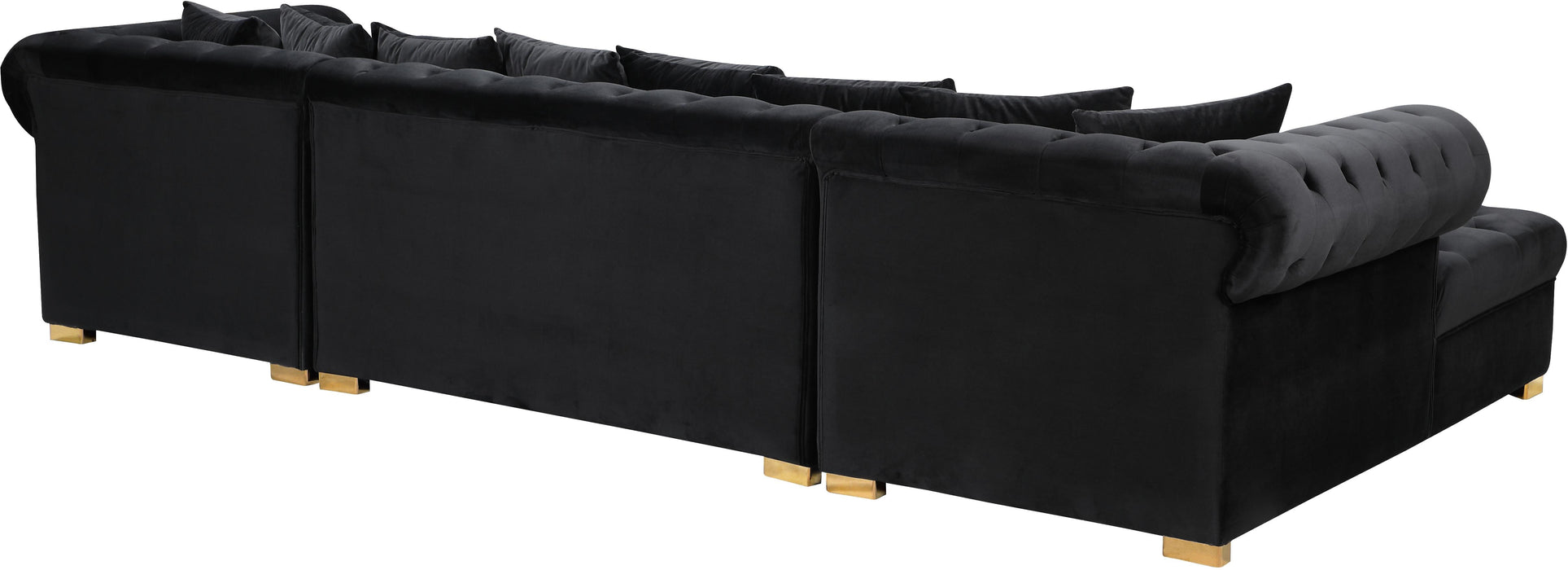 Presley Black Velvet 3pc. Sectional - Royal Furniture & Gifts (MI) - Multi Location
