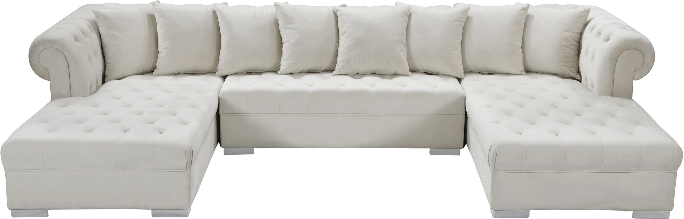 Presley Cream Velvet 3pc. Sectional - Royal Furniture & Gifts (MI) - Multi Location