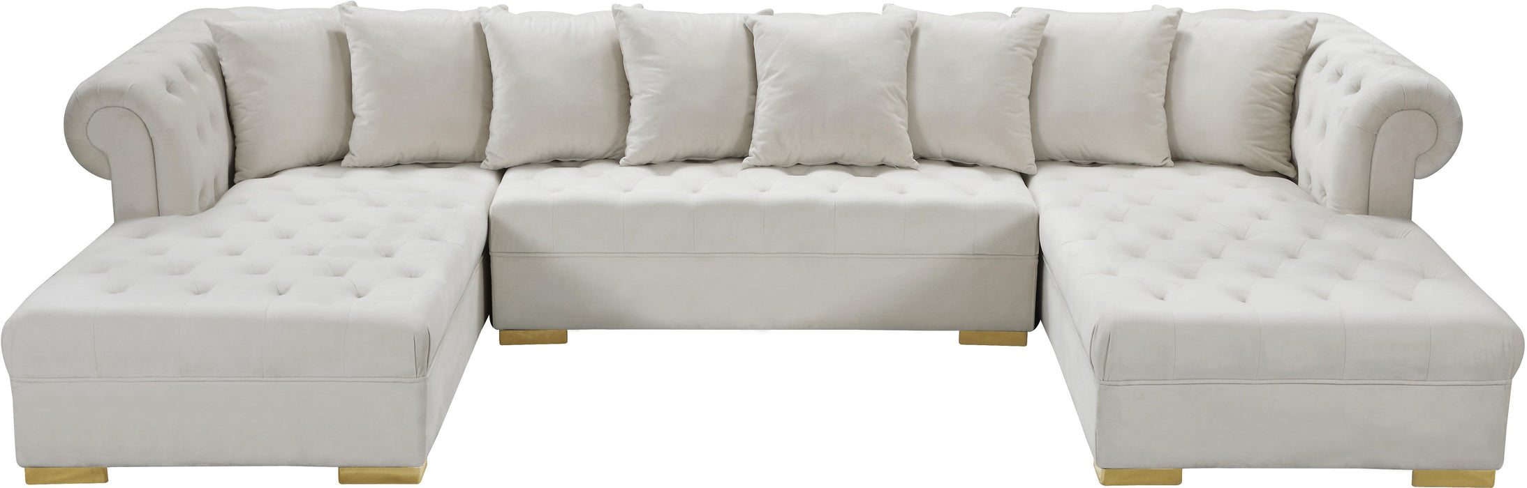 Presley Cream Velvet 3pc. Sectional - Royal Furniture & Gifts (MI) - Multi Location