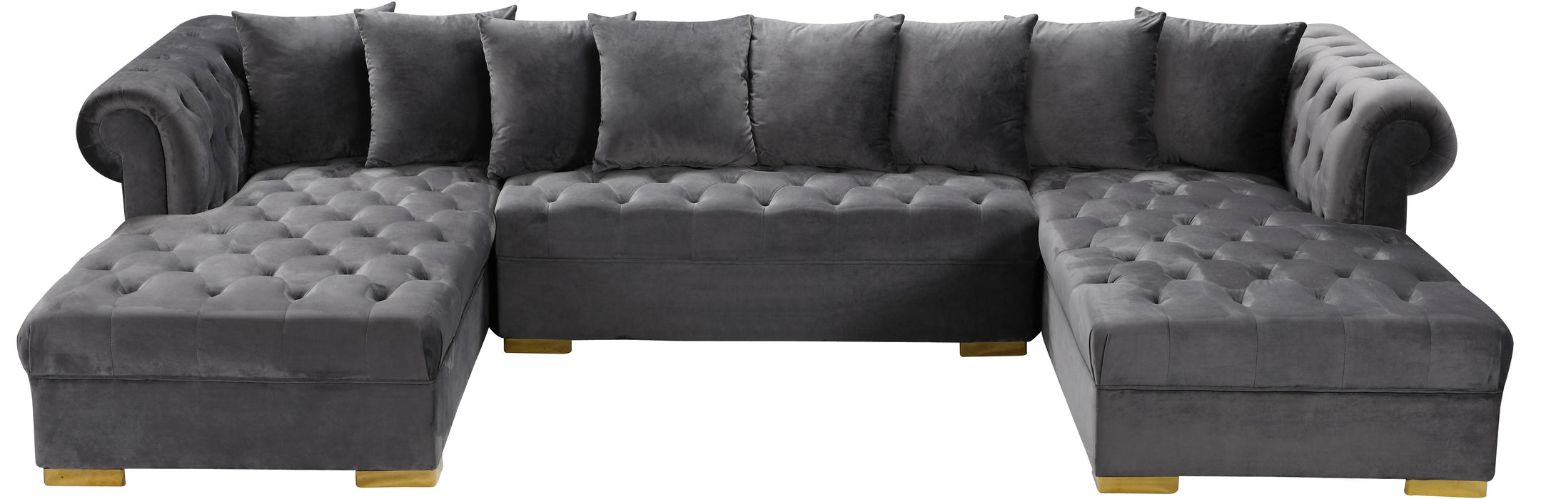 Presley Grey Velvet 3pc. Sectional - Royal Furniture & Gifts (MI) - Multi Location