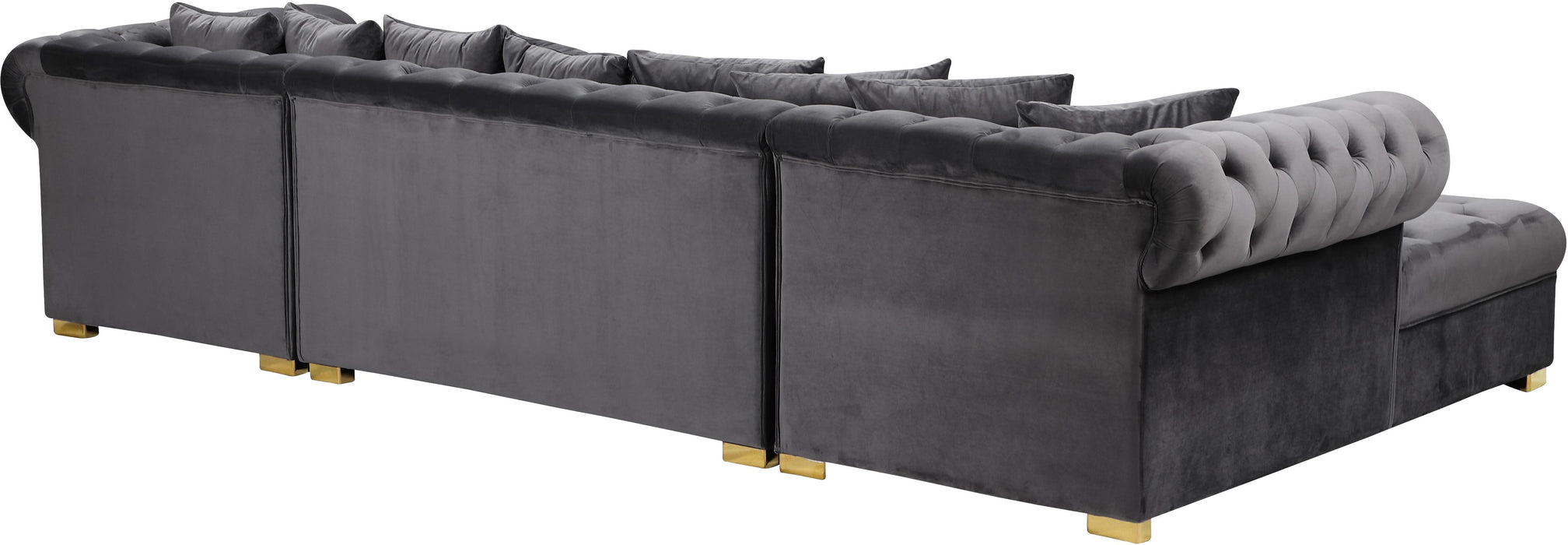 Presley Grey Velvet 3pc. Sectional - Royal Furniture & Gifts (MI) - Multi Location