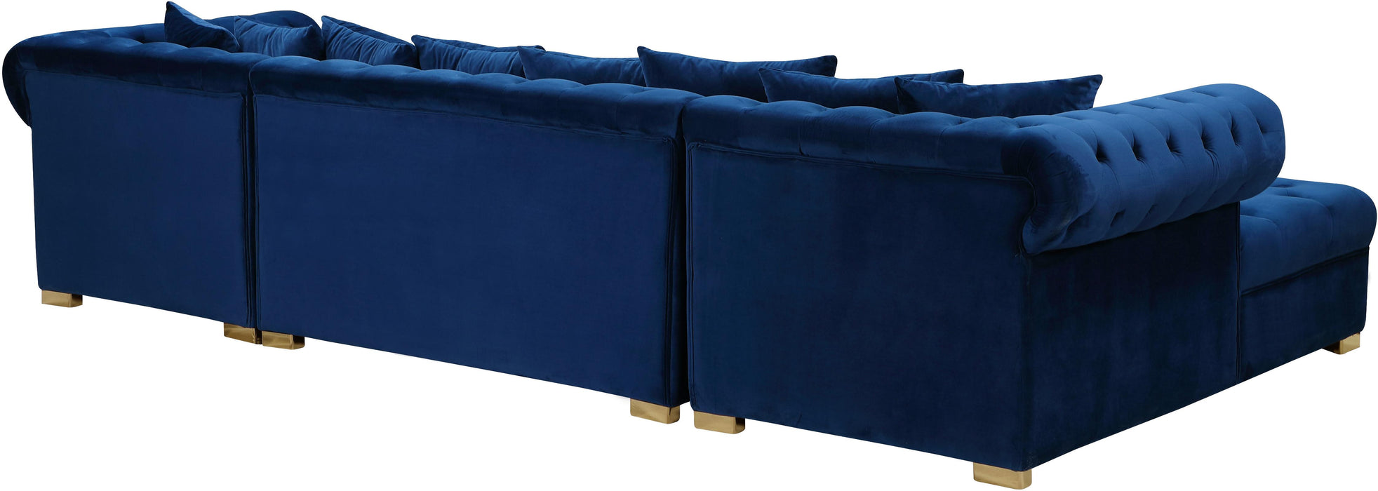 Presley Navy Velvet 3pc. Sectional - Royal Furniture & Gifts (MI) - Multi Location