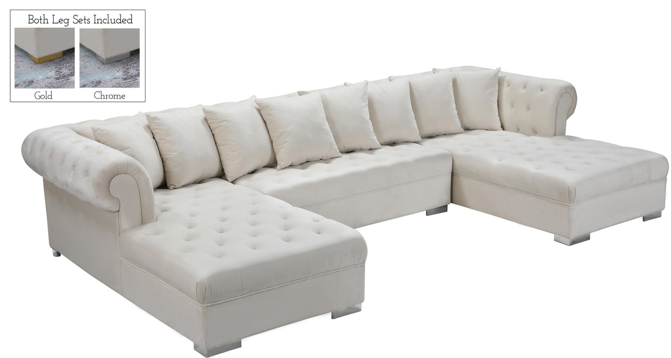 Presley Cream Velvet 3pc. Sectional - Royal Furniture & Gifts (MI) - Multi Location