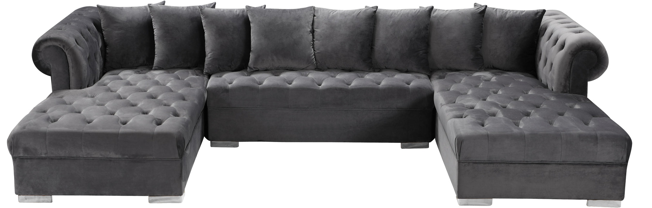 Presley Grey Velvet 3pc. Sectional - Royal Furniture & Gifts (MI) - Multi Location