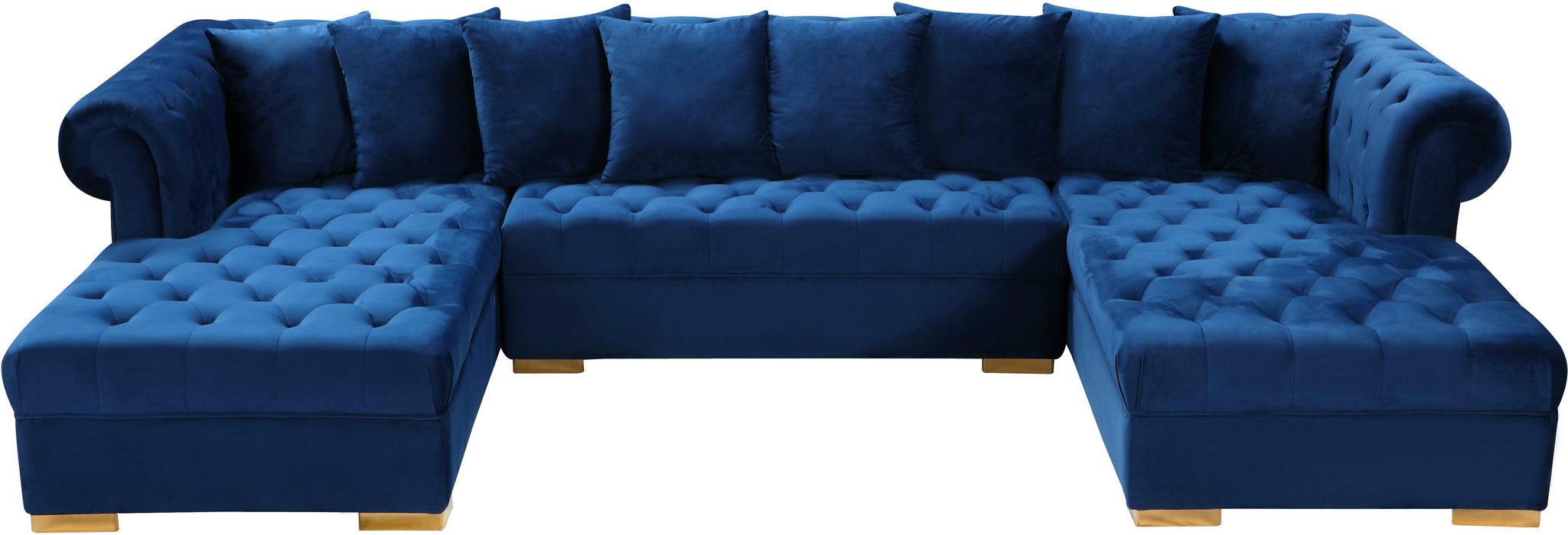 Presley Navy Velvet 3pc. Sectional - Royal Furniture & Gifts (MI) - Multi Location