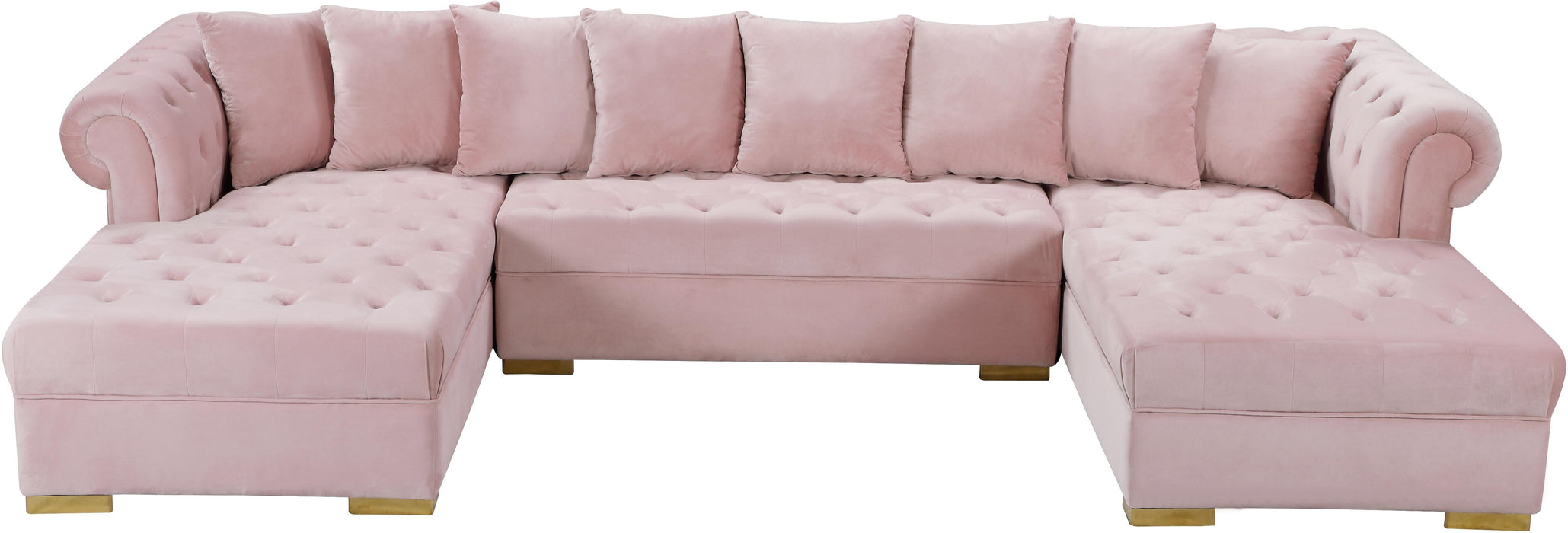 Presley Pink Velvet 3pc. Sectional - Royal Furniture & Gifts (MI) - Multi Location