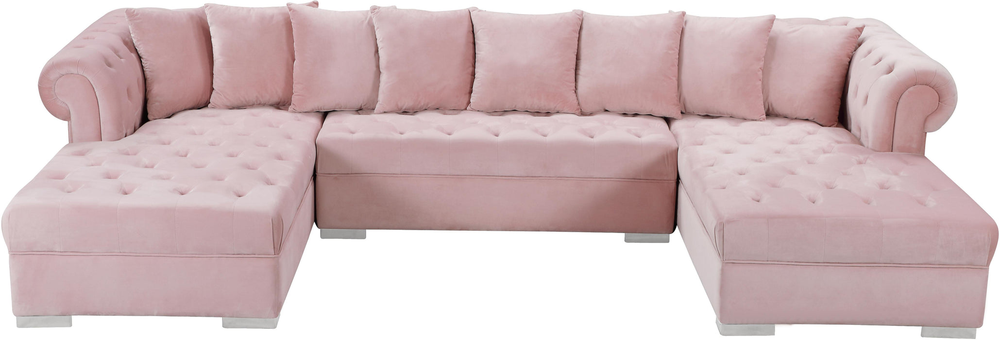 Presley Pink Velvet 3pc. Sectional - Royal Furniture & Gifts (MI) - Multi Location