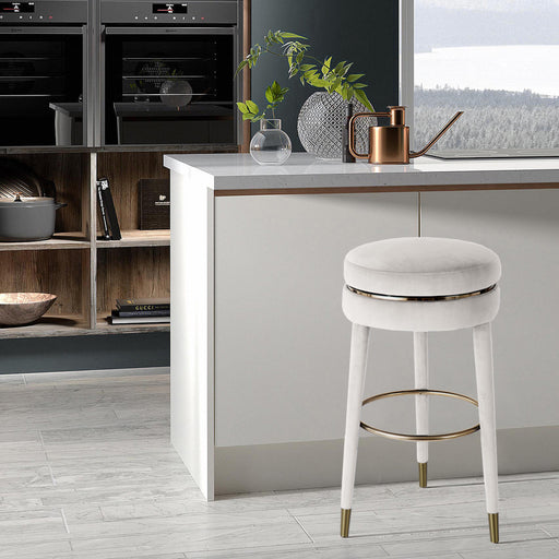 Coral Cream Velvet Counter Stool - Royal Furniture & Gifts (MI) - Multi Location