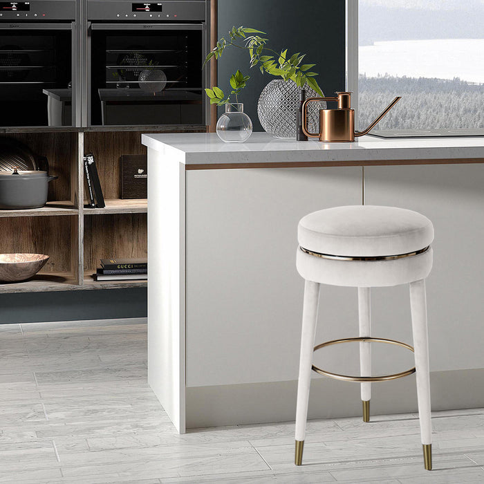 Coral Cream Velvet Counter Stool - Royal Furniture & Gifts (MI) - Multi Location