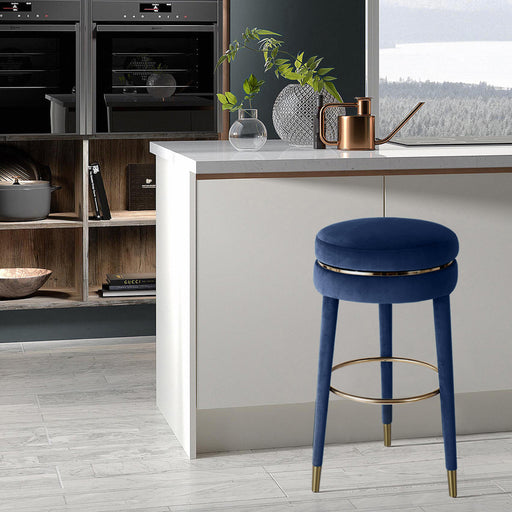 Coral Navy Velvet Counter Stool - Royal Furniture & Gifts (MI) - Multi Location