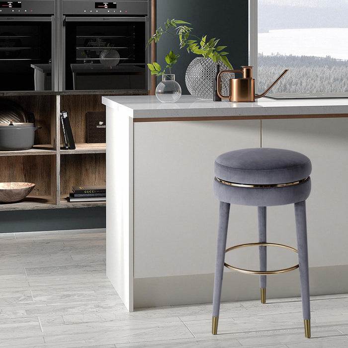 Coral Grey Velvet Counter Stool - Royal Furniture & Gifts (MI) - Multi Location