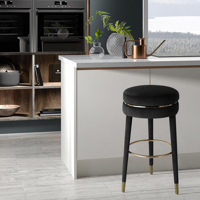 Coral Black Velvet Counter Stool - Royal Furniture & Gifts (MI) - Multi Location