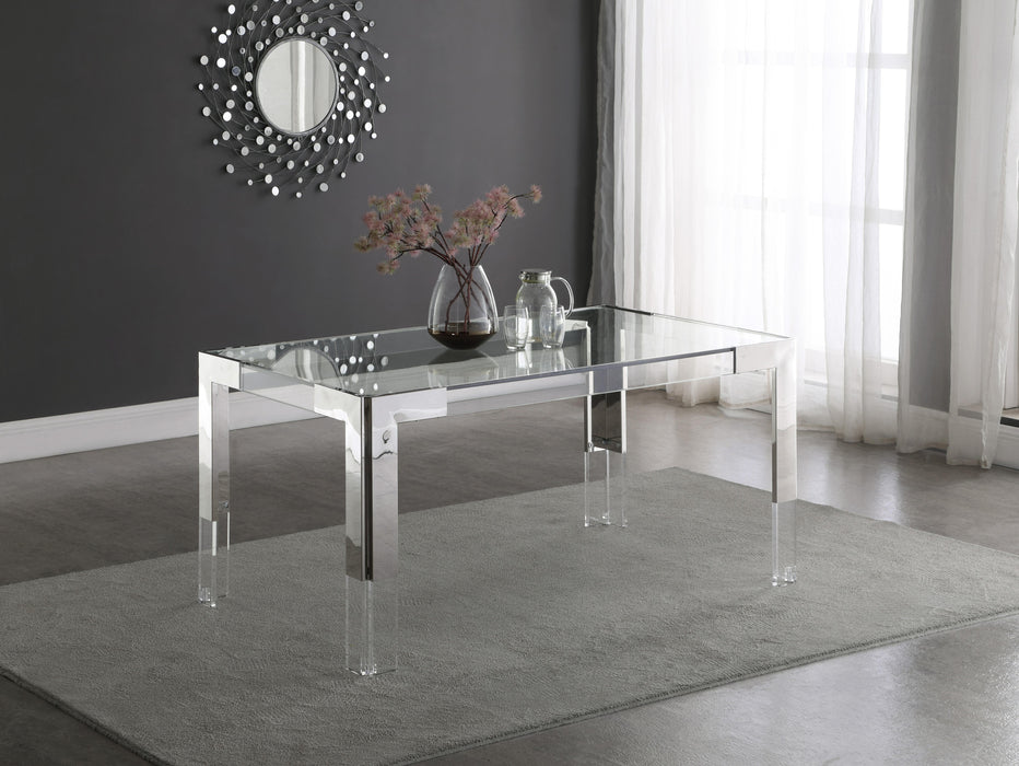 Casper Rich Chrome Dining Table - Royal Furniture & Gifts (MI) - Multi Location