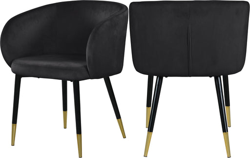 Louise Black Velvet Dining Chair - Royal Furniture & Gifts (MI) - Multi Location