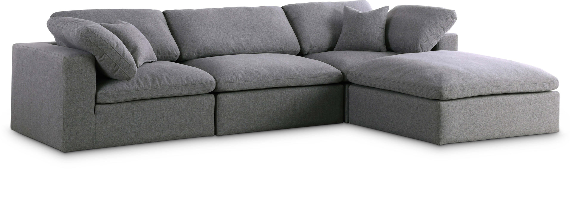 Serene Grey Linen Fabric Deluxe Cloud Modular Sectional - Royal Furniture & Gifts (MI) - Multi Location