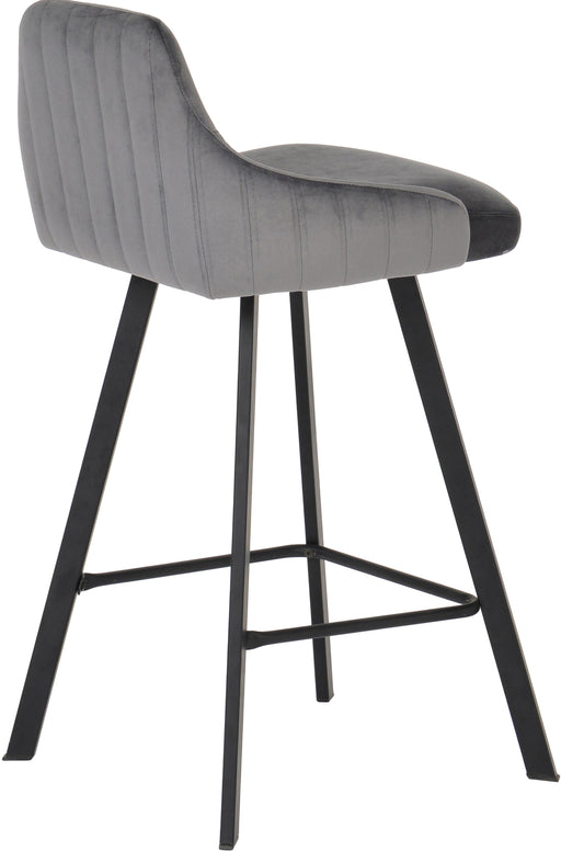 Viviene Grey Velvet Stool - Royal Furniture & Gifts (MI) - Multi Location