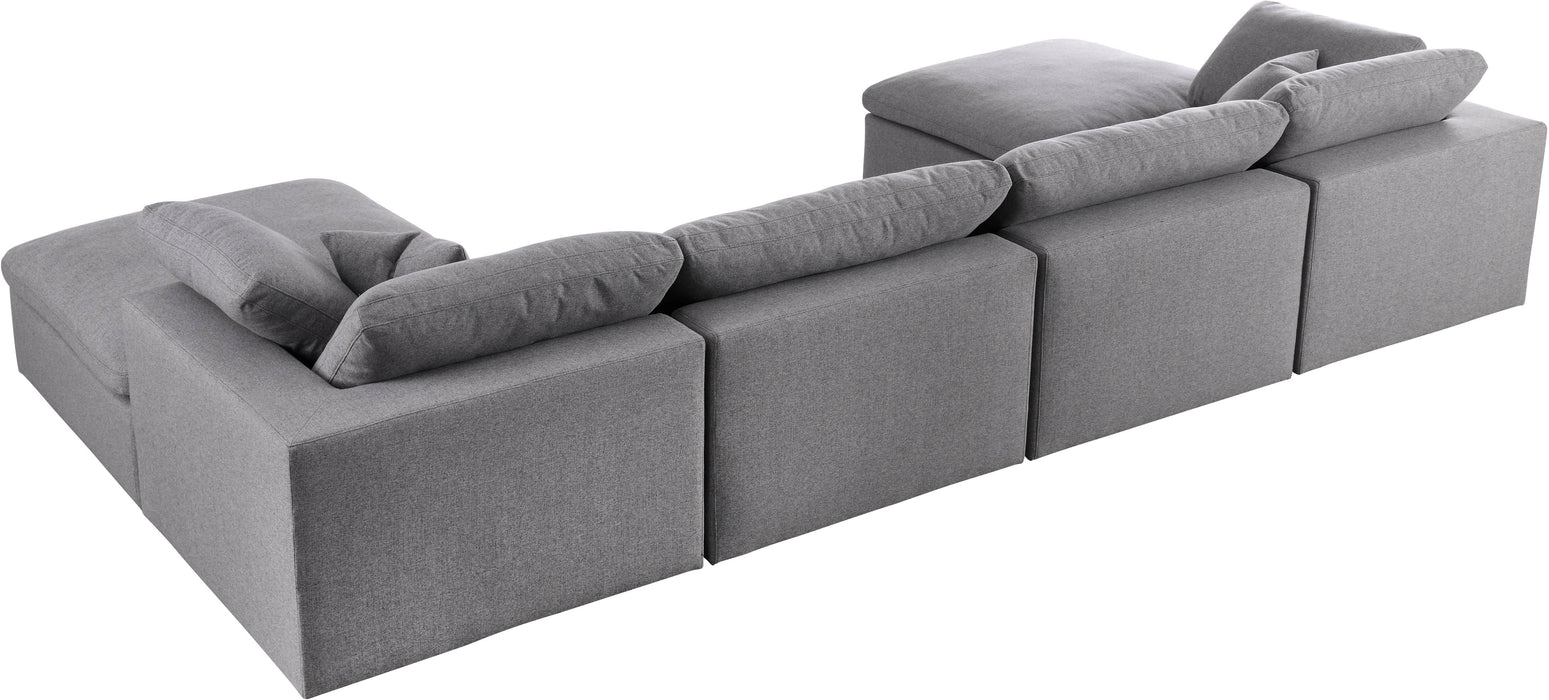Serene Grey Linen Fabric Deluxe Cloud Modular Sectional - Royal Furniture & Gifts (MI) - Multi Location