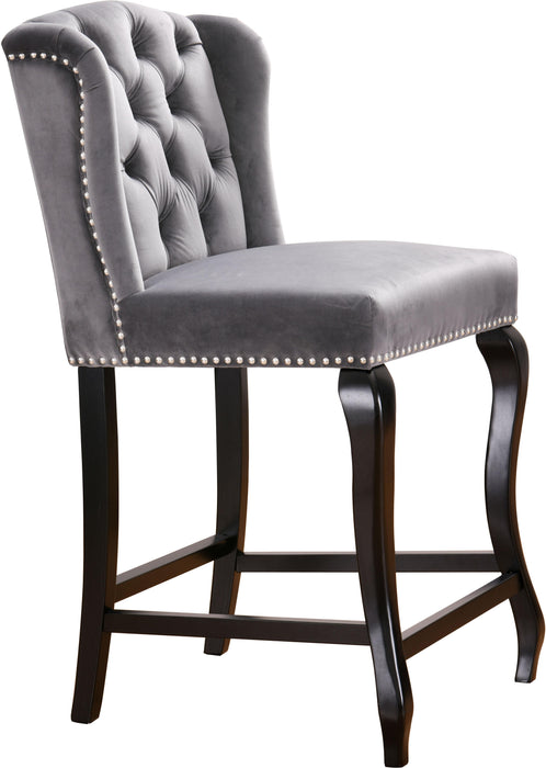 Suri Grey Velvet Stool - Royal Furniture & Gifts (MI) - Multi Location