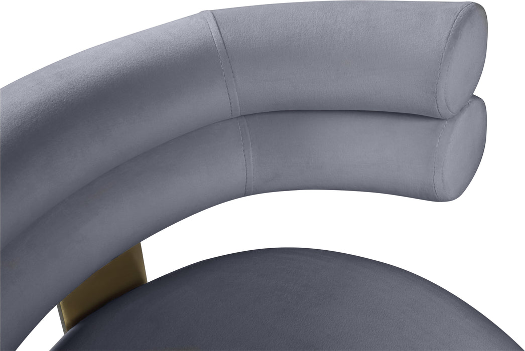 Fitzroy Grey Velvet Counter Stool