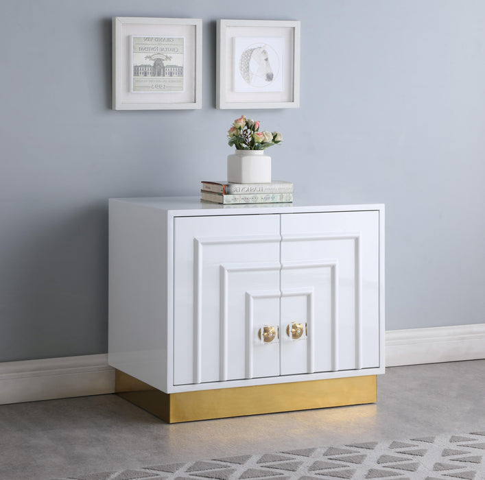Cosmopolitan White Lacquer Side Table - Royal Furniture & Gifts (MI) - Multi Location