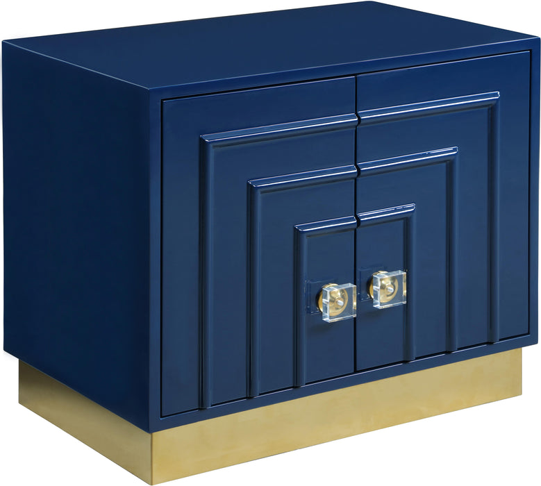 Cosmopolitan Navy Lacquer Side Table - Royal Furniture & Gifts (MI) - Multi Location