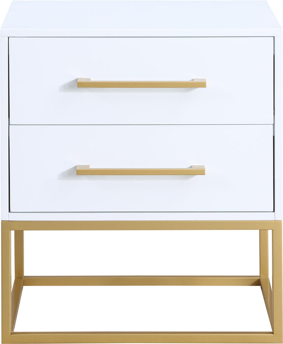 Maxine White / Gold Night Stand