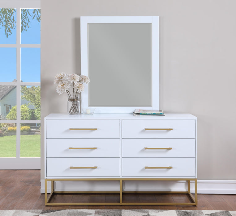 Maxine White / Gold Mirror - Royal Furniture & Gifts (MI) - Multi Location