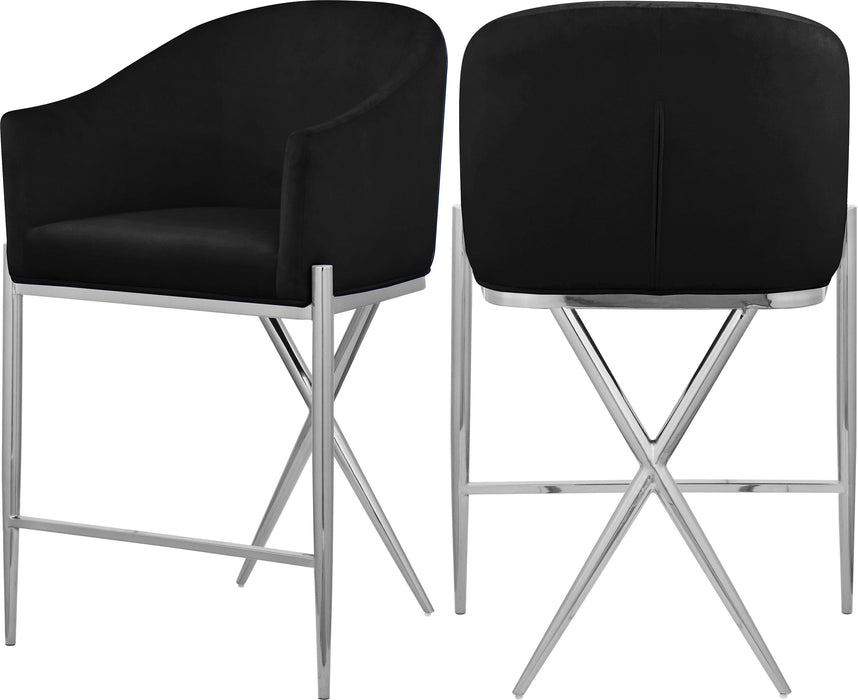 Xavier Black Velvet Counter Stool - Royal Furniture & Gifts (MI) - Multi Location